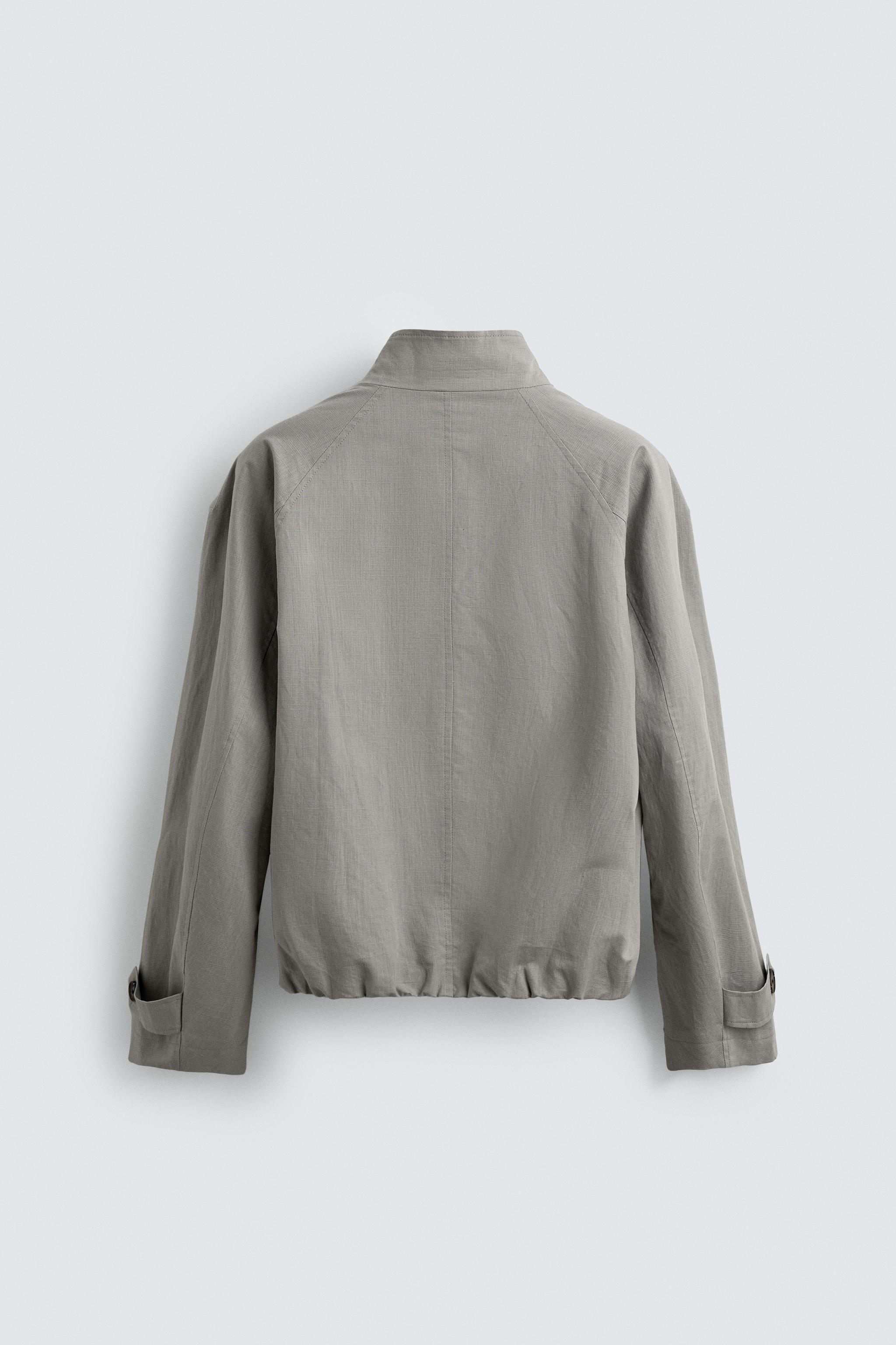 BLOUSON COUPE DÉCONTRACTÉE À CARREAUX TEXTURÉS